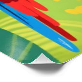 Tropical Parrot Happy Quote Art Perfect Poster (Hoek)