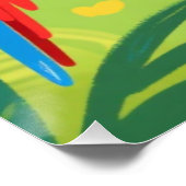 Tropical Parrot Happy Quote Art Perfect Poster (Hoek)