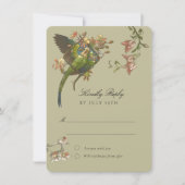 Tropical Parrot Pair Bruiloft RSVP Kaart (Voorkant)
