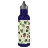 Tropical Parrots and Floral Pattern Personalised Waterfles (Rechts)