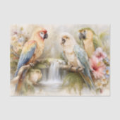 Tropical Parrots Waterfall Decoupage Tissuepapier (Voorkant)