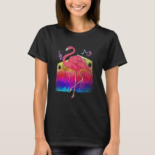 Tropical Party Animal Cool Exotic Bird Music Pink  T-shirt (Voorkant)