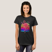 Tropical Party Animal Cool Exotic Bird Music Pink  T-shirt (Voorkant volledig)
