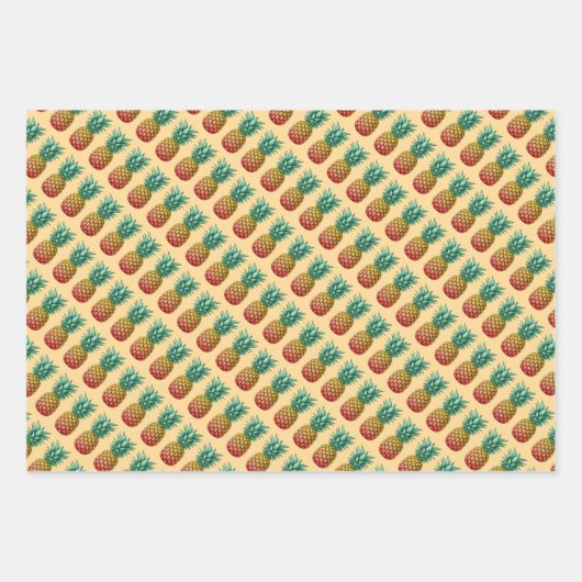 Tropical party with retro pineapple inpakpapier vel (Voorkant)