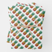 Tropical party with retro pineapple inpakpapier vel (In situ)