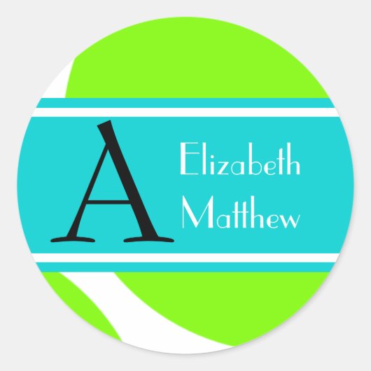 Tropical Pas Laatste en Voornaam Sticker aan (Voorkant)