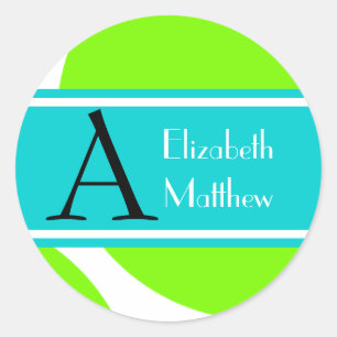 Tropical Pas Laatste en Voornaam Sticker aan