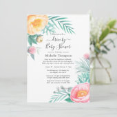Tropical Pastel Floral Drive by Shower Kaart (Staand voorkant)