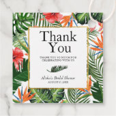 Tropical Pattern Vrijgezellenfeest dank u voor Bedankjes Labels (Achterkant)
