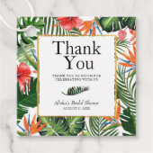 Tropical Pattern Vrijgezellenfeest dank u voor Bedankjes Labels (Voorkant)