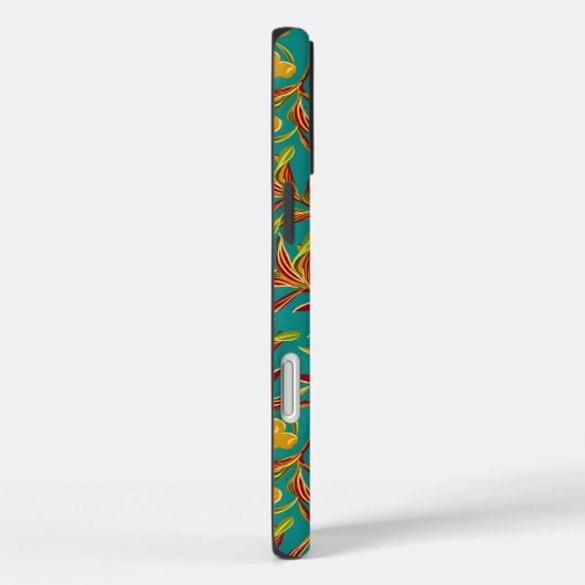 Tropical Pattern with Red and Yellow Leaves Case-Mate iPhone Case (Achterkant / Rechts)
