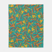 Tropical Pattern with Red and Yellow Leaves Fleece Deken (Voorkant)