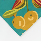 Tropical Pattern with Red and Yellow Leaves Fleece Deken (Hoek)