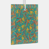 Tropical Pattern with Red and Yellow Leaves Glas Ornament (Voorkant Rechts)