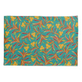 Tropical Pattern with Red and Yellow Leaves Kussensloop (Achterkant-Links)