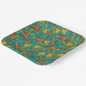 Tropical Pattern with Red and Yellow Leaves Papieren Bordje (Gebogen)