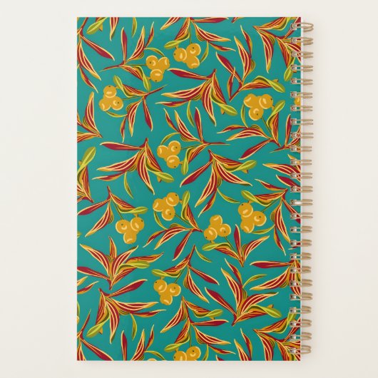 Tropical Pattern with Red and Yellow Leaves Planner (Achterkant)