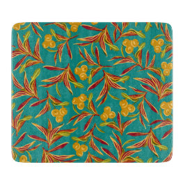 Tropical Pattern with Red and Yellow Leaves Snijplank