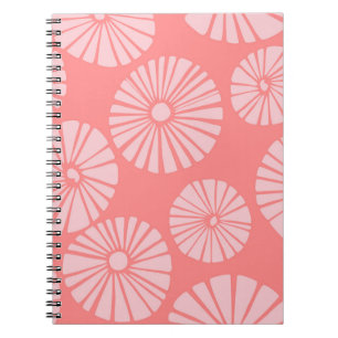 Tropical Peach Flower Spiral Notitieboek