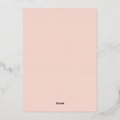 Tropical Peach Flowers Verloving Folie Uitnodiging (Achterkant)