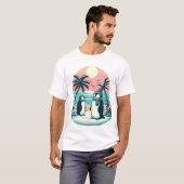Tropical Penguins – Winter Vacation Vibes T-shirt (Voorkant volledig)