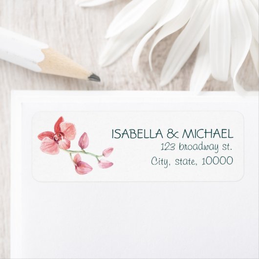 Tropical Personalised Wedding Address Etiket (Insitu)