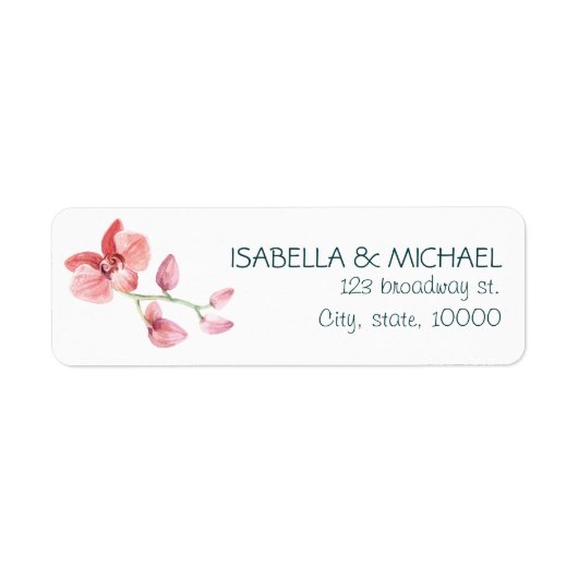 Tropical Personalised Wedding Address Etiket (Voorkant)
