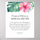 Tropical Petals and Prosecco Mimosa Sign Poster (Voorkant)