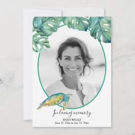 Tropical Photo Death Notice and Funeral Invitation Kaart