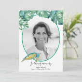 Tropical Photo Death Notice and Funeral Invitation Kaart (Staand voorkant)