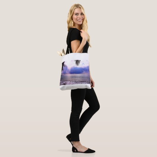 Tropical Photo Print Tote Bag (Op model)