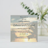 Tropical Photo Wedding Invitation Kaart (Staand voorkant)