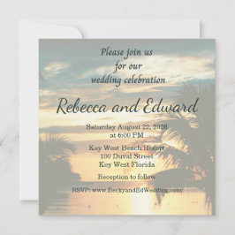 Tropical Photo Wedding Invitation Kaart