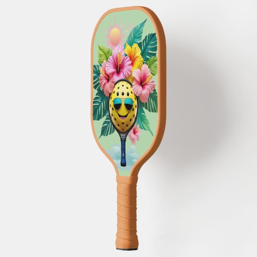 Tropical Pickleball Fun – Schattige Kawaii Paddle  (Links)