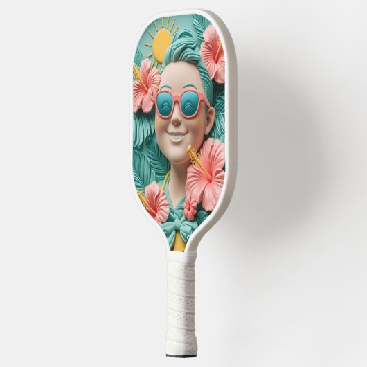 Tropical Pickleball Fun – Schattige Paddle Design  (Links)