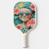 Tropical Pickleball Fun – Schattige Paddle Design (Voorkant)
