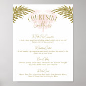 Tropical Pickleball Party Cocktail Drink Menu Teke Poster (Voorkant)