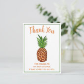 Tropical Pineapple Baby shower Bedankt Briefkaart (Staand voorkant)