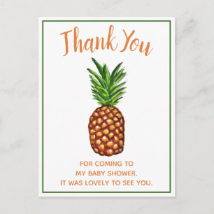 Tropical Pineapple Baby shower Bedankt Briefkaart
