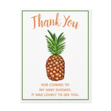 Tropical Pineapple Baby shower Bedankt