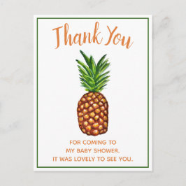 Tropical Pineapple Baby shower Bedankt Briefkaart