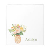 Tropical Pineapple Blush Yellow Floral Notitieblok (Voorkant)