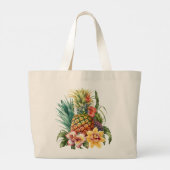 Tropical Pineapple Fruit  Grote Tote Bag (Achterkant)