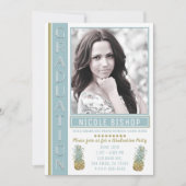 Tropical Pineapple Graduation Party Afstuderen Fot Kaart (Voorkant)