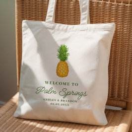 Tropical Pineapple Hotel Wedding Welcome Tote Bag