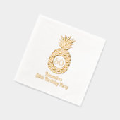 Tropical Pineapple Lijst Verjaardagsfeest Folie Servetten (Links)