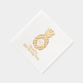 Tropical Pineapple Lijst Verjaardagsfeest Folie Servetten (Rechts)