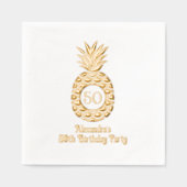Tropical Pineapple Lijst Verjaardagsfeest Folie Servetten (Voorkant)