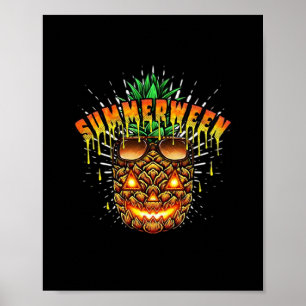 Tropical Pineapple Monster Halloween Classic Poster