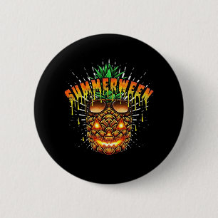 Tropical Pineapple Monster Halloween Classic Ronde Button 5,7 Cm